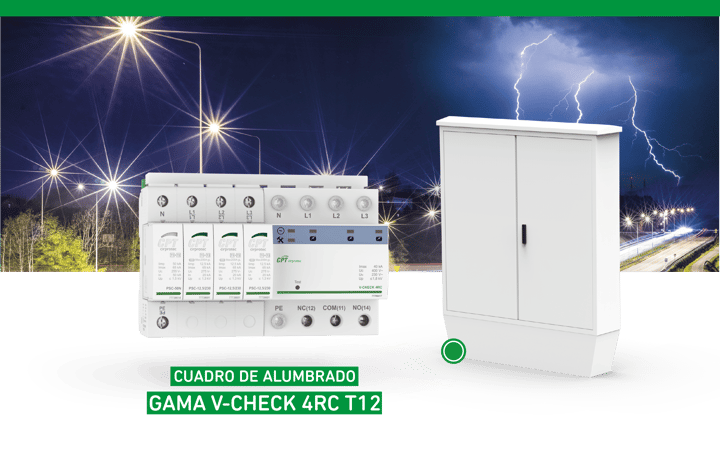 Gama V-CHECK 4RC T12, la primera etapa de protección para instalaciones de alumbrado exterior LED